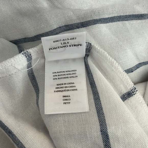 Rails Lily Positano Stripe Linen Lace Up Top - Picture 15 of 16